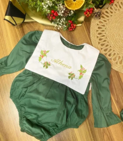 Yeşil Noel Temalı Romper